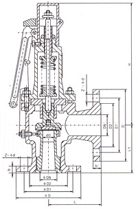 A48型全啟式安全閥結(jié)構(gòu)圖