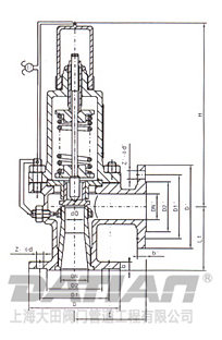 A40型帶散熱器全啟式安全閥結(jié)構(gòu)圖