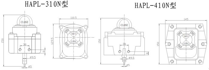 HAPL-310N/410N型限位行程開(kāi)關(guān) 外形尺寸