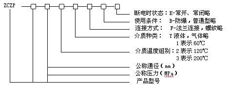 ZCZP系列蒸汽電磁閥型號意義