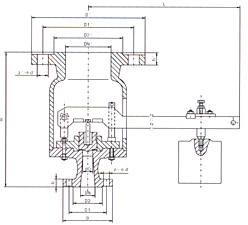 GA42/GA44型杠桿式安全閥結(jié)構(gòu)示意圖