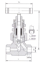 SS-6NBSW8T美標焊接針型閥結(jié)構(gòu)示意圖